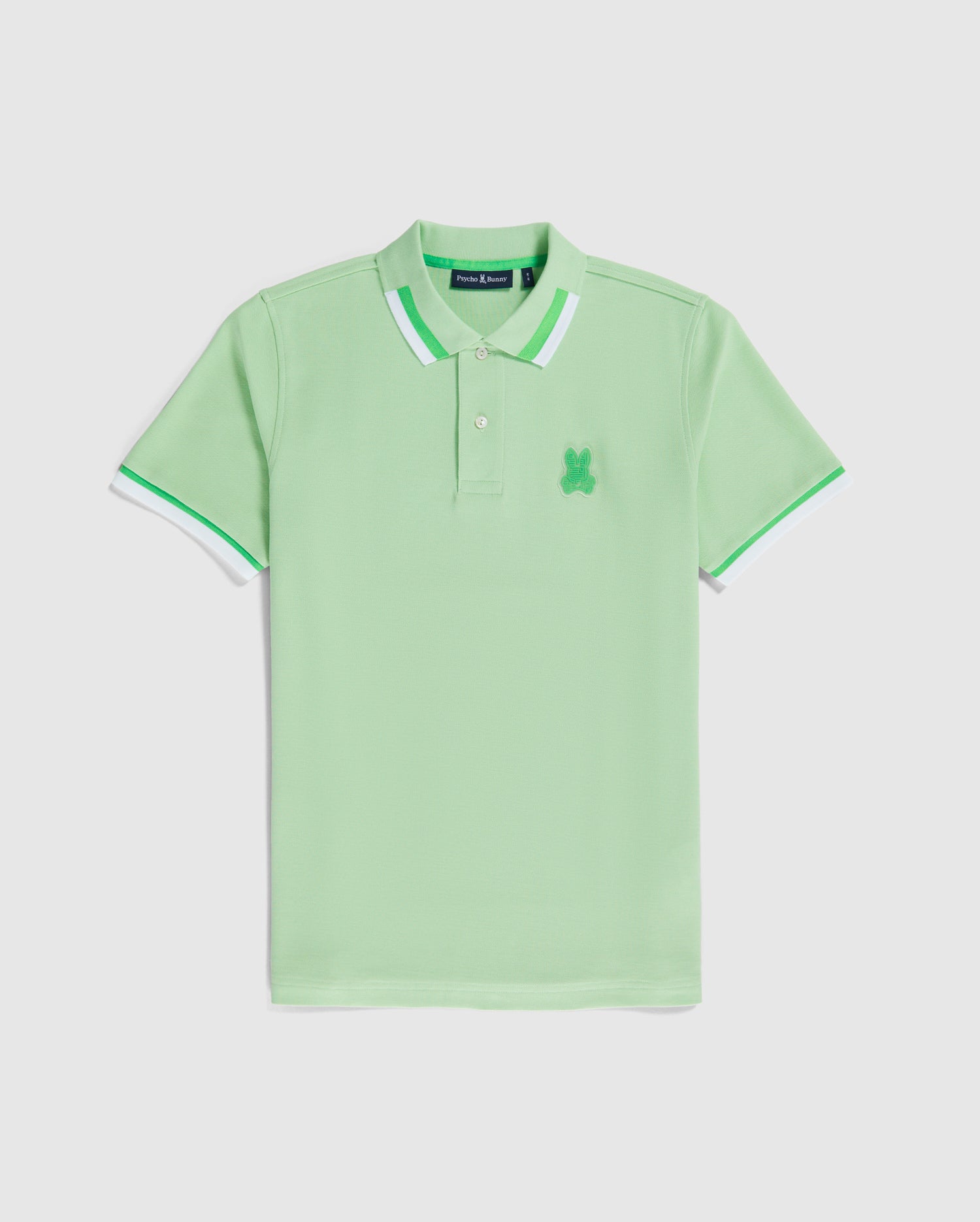 MENS GREEN PISANI PIQUE FASHION POLO - B6K731X1PC | PSYCHO BUNNY