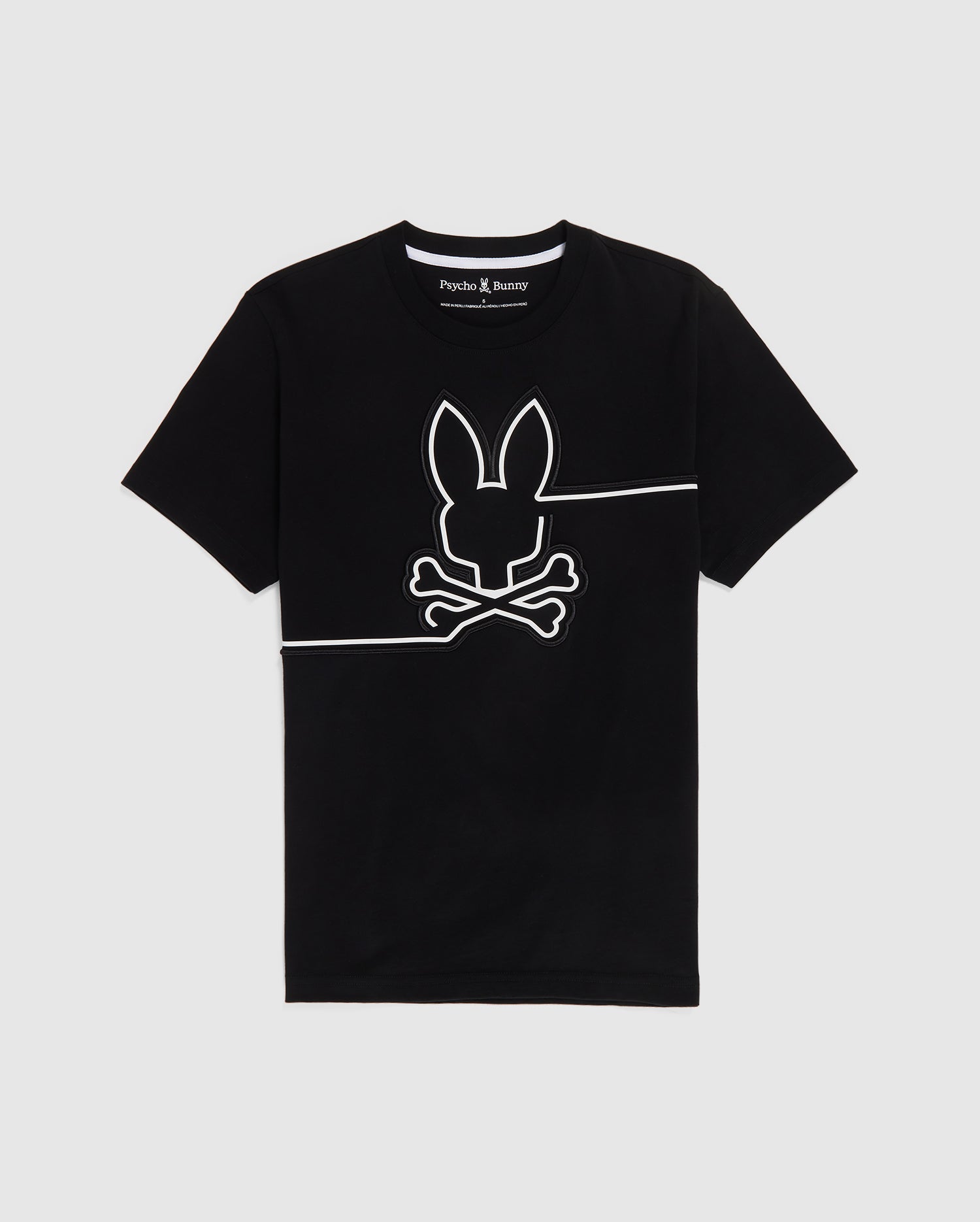 MENS BLACK CHESTER EMBROIDERED GRAPHIC TEE | PSYCHO BUNNY
