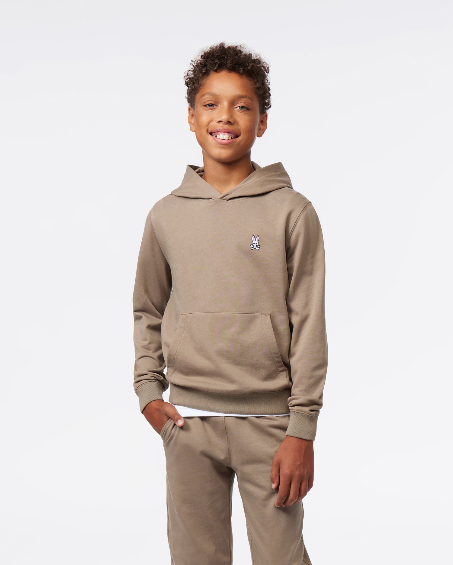 KIDS BEIGE FRENCH TERRY PULLOVER HOODIE | PSYCHO BUNNY – Psycho ...