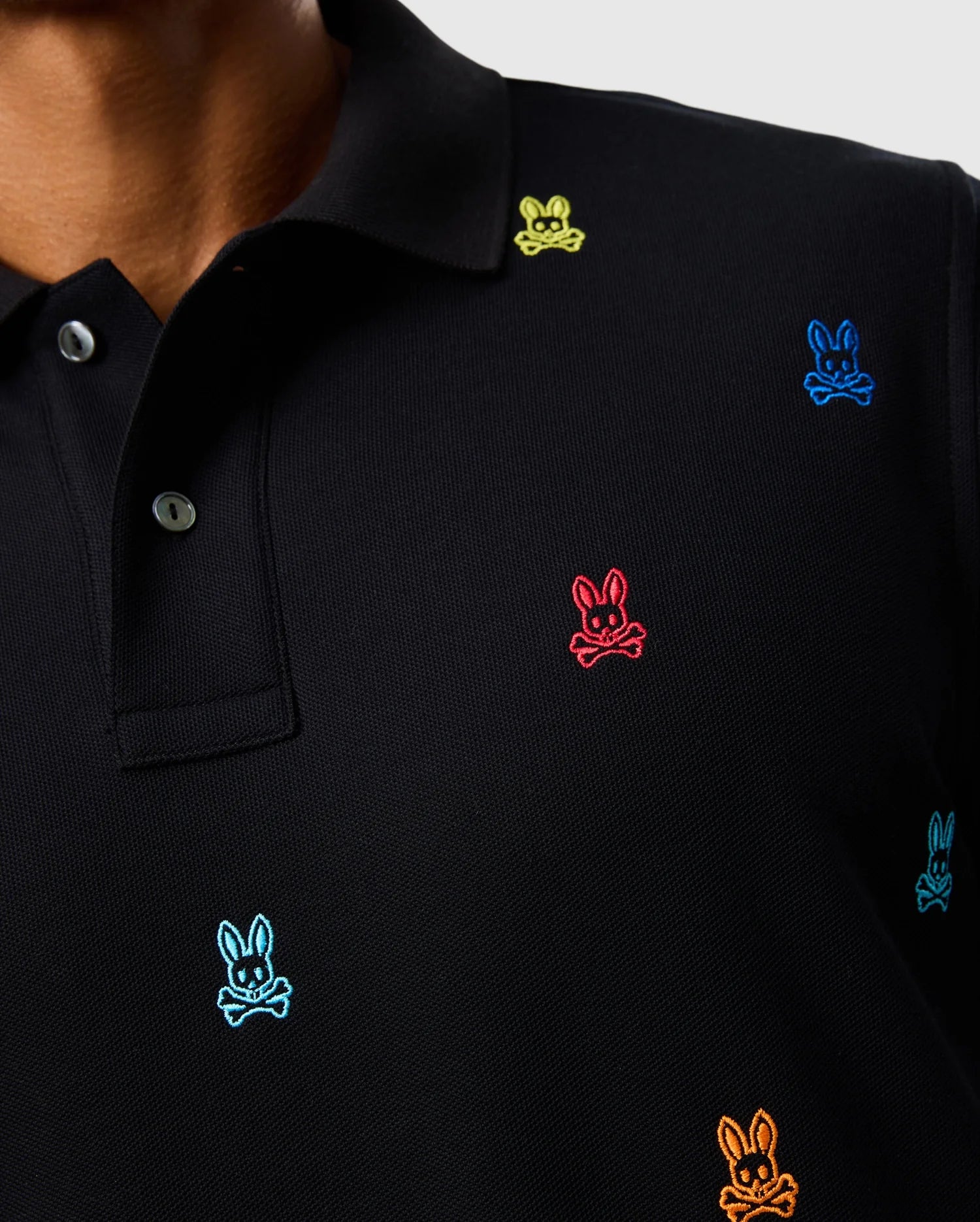 MENS Black BONHAM PIQUE POLO PSYCHO BUNNY 001 Black XS