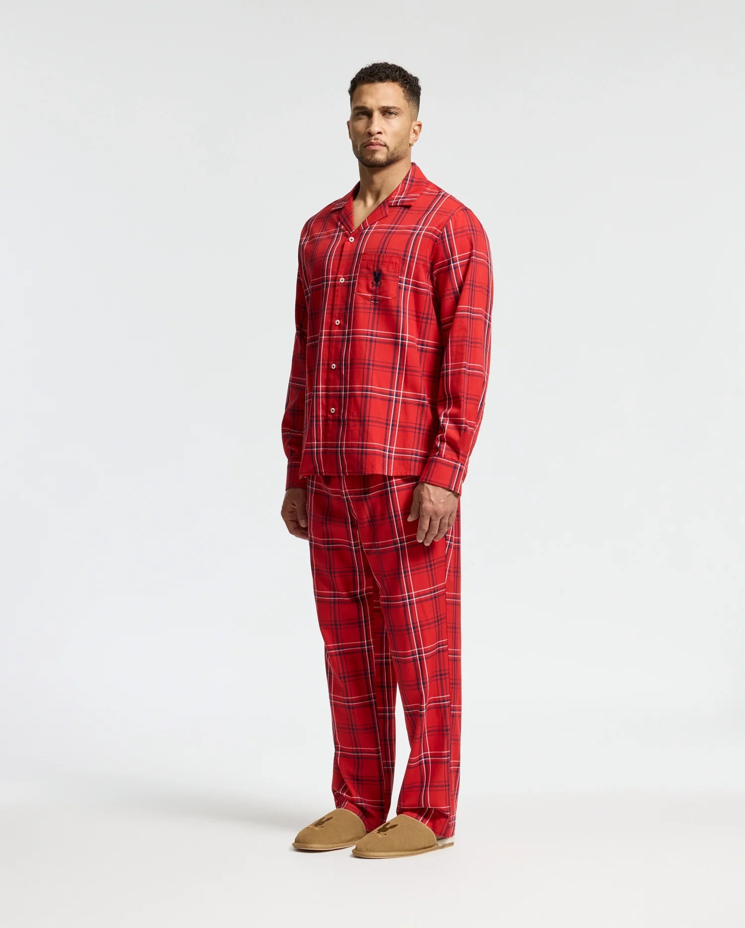 Mens plaid pj set sale