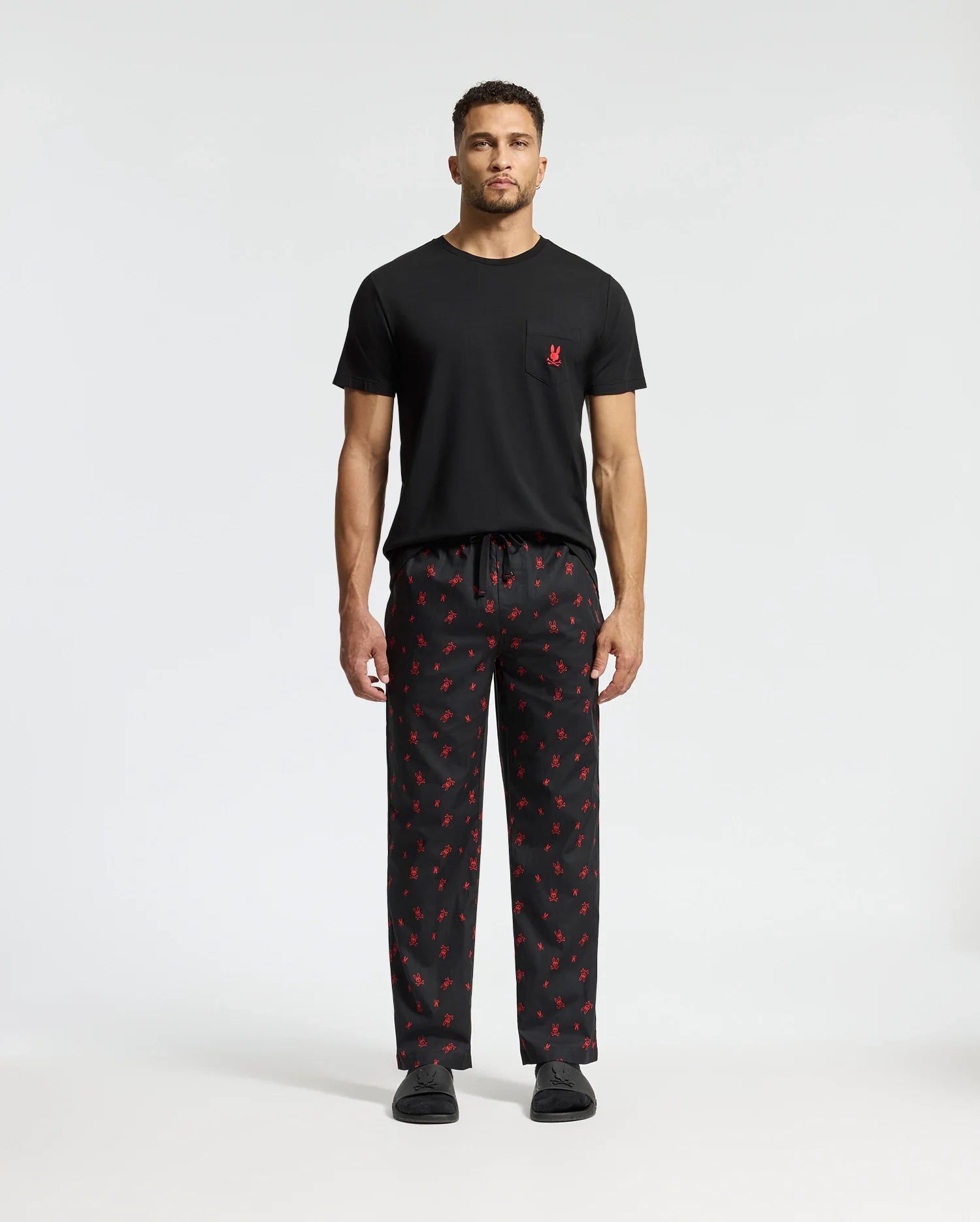 Men s Telride Printed Pajama Set 001 Black XL