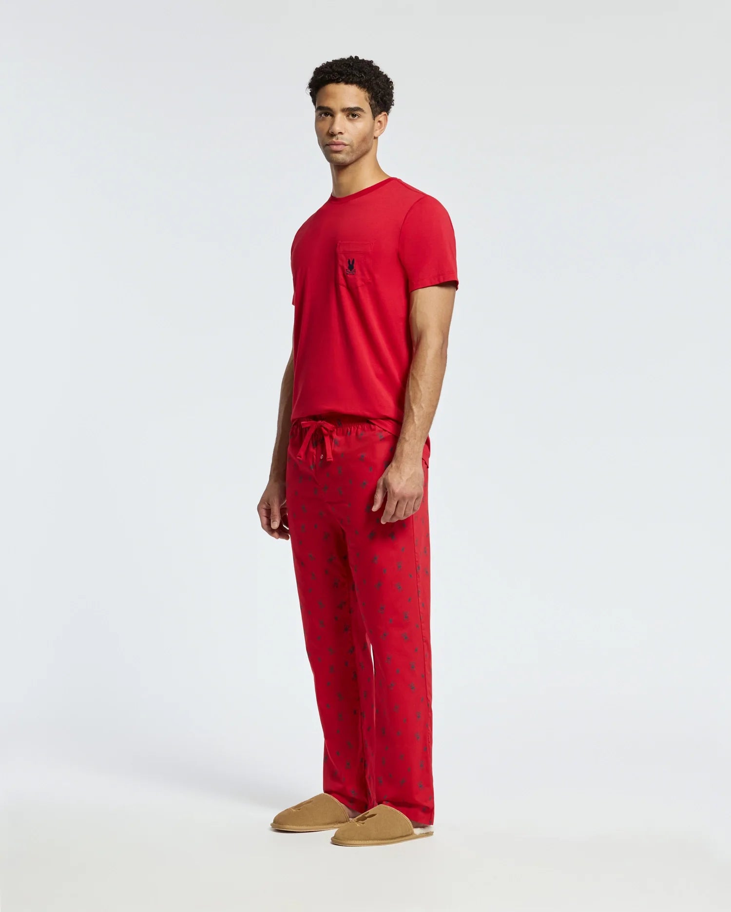 Mens red pj set sale