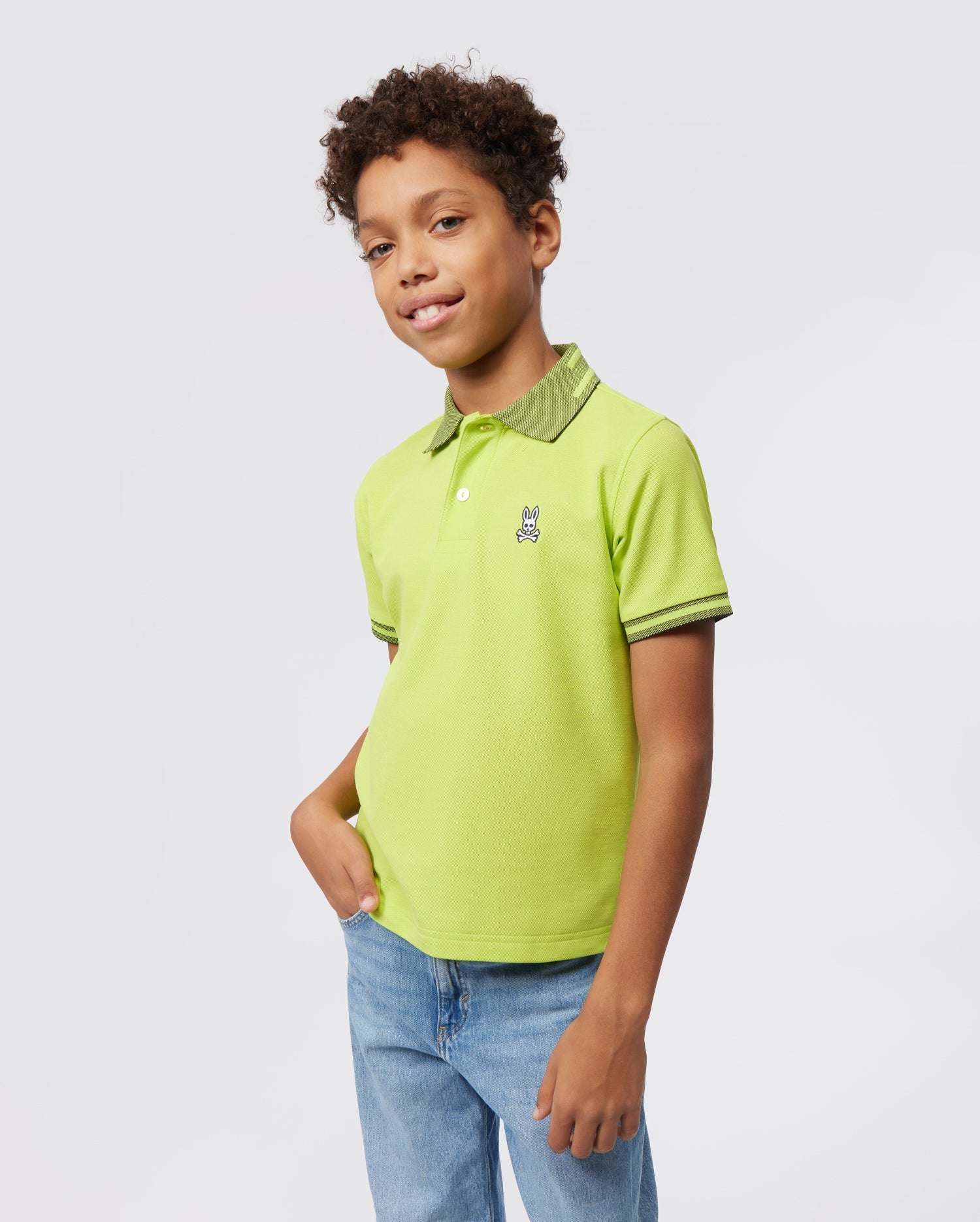 Boys lime 2025 green polo