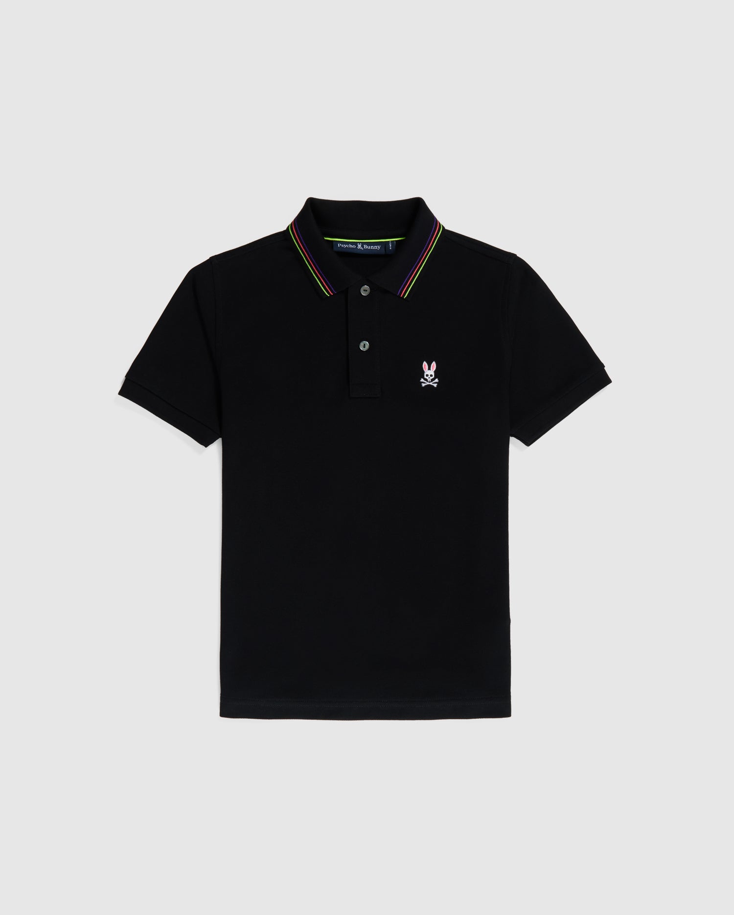 KIDS BLACK COLTON PIQUE POLO | PSYCHO BUNNY – Psycho Bunny Canada