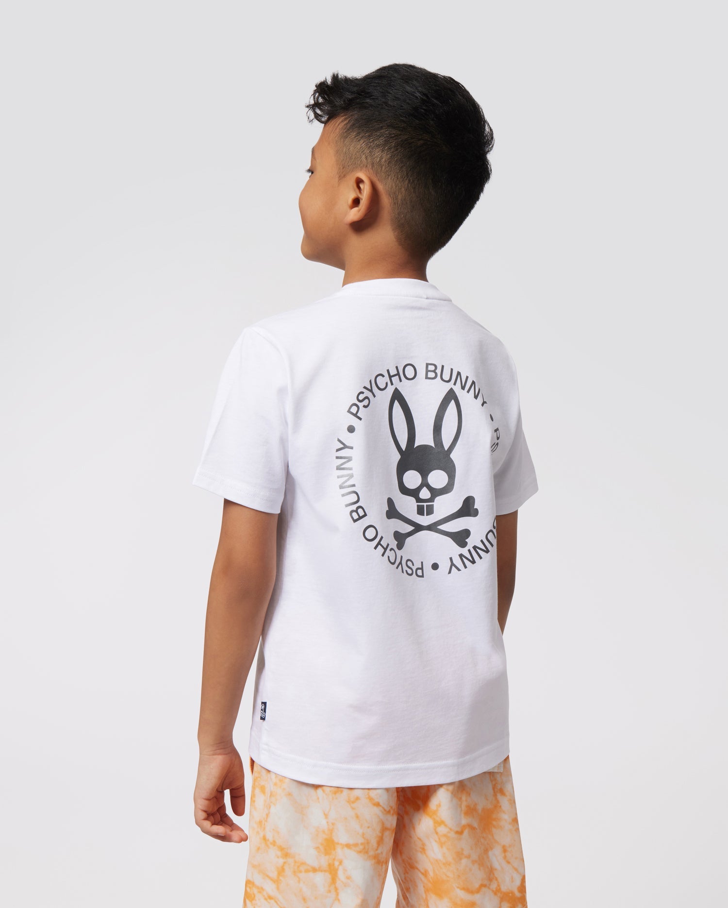 Psycho Bunny Kids Montgomery Back Graphic Tee - B0U947Y1PC 100 White / XS/5-6