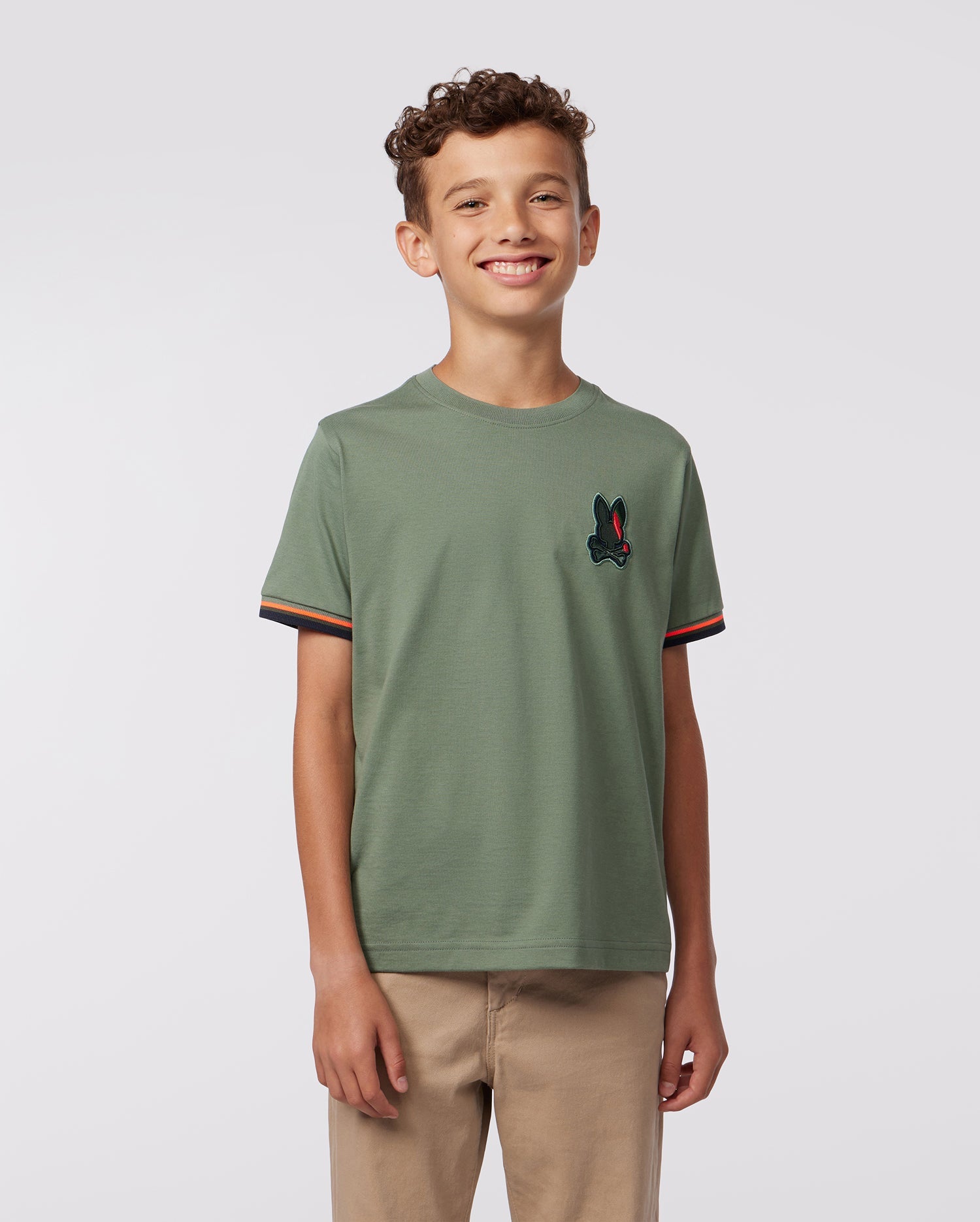 KIDS GREEN APPLE VALLEY EMBROIDERED FASHION TEE | PSYCHO BUNNY 