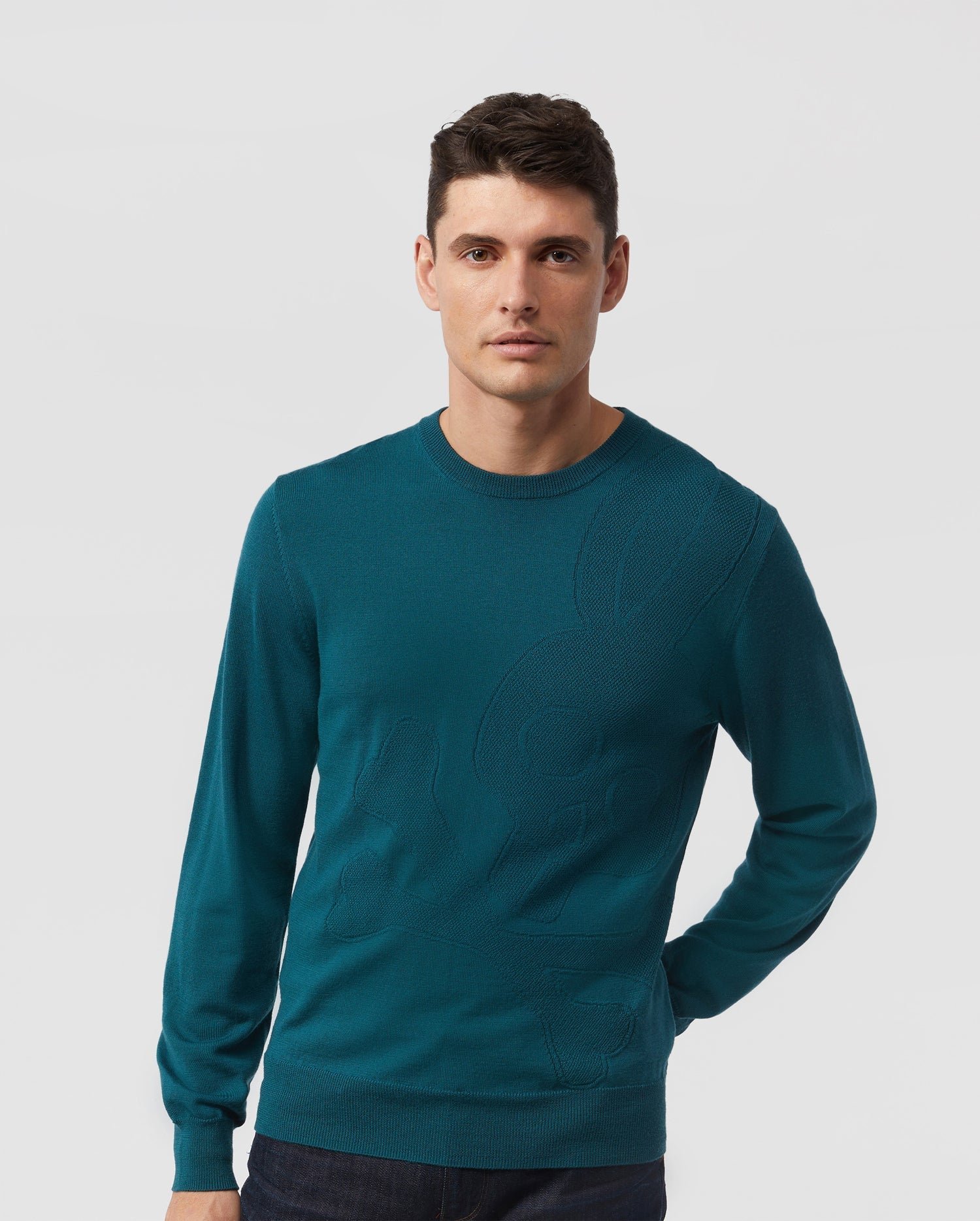 MENS MOORE INTARSIA MERINO WOOL SWEATER - B6E894U1CO – Psycho