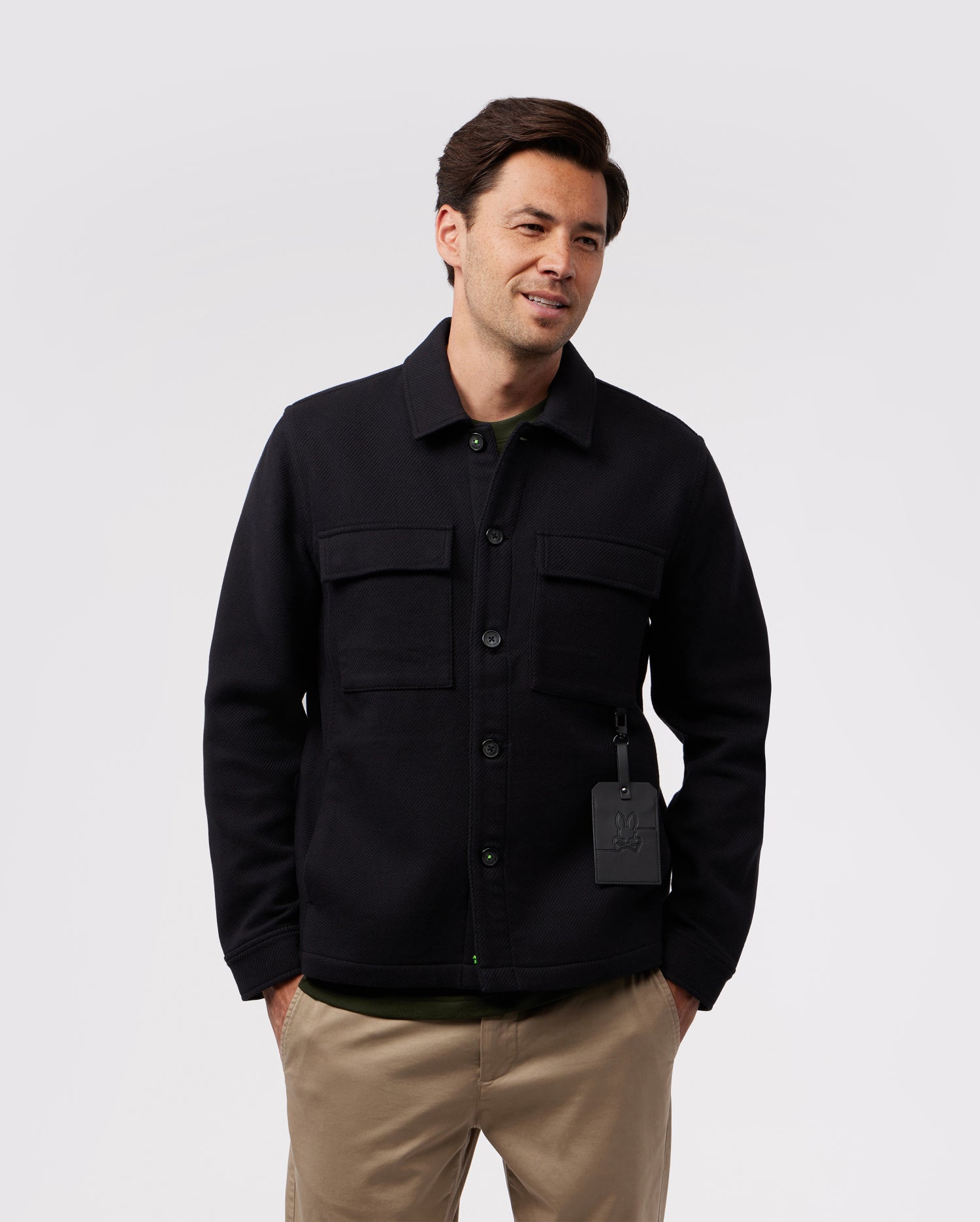 MENS BLACK CHESTER SOLID TWILL CHORE JACKET | PSYCHO BUNNY