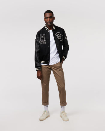 Monochrome varsity jacket, Le 31, Shop Men's Jackets & Vests Online