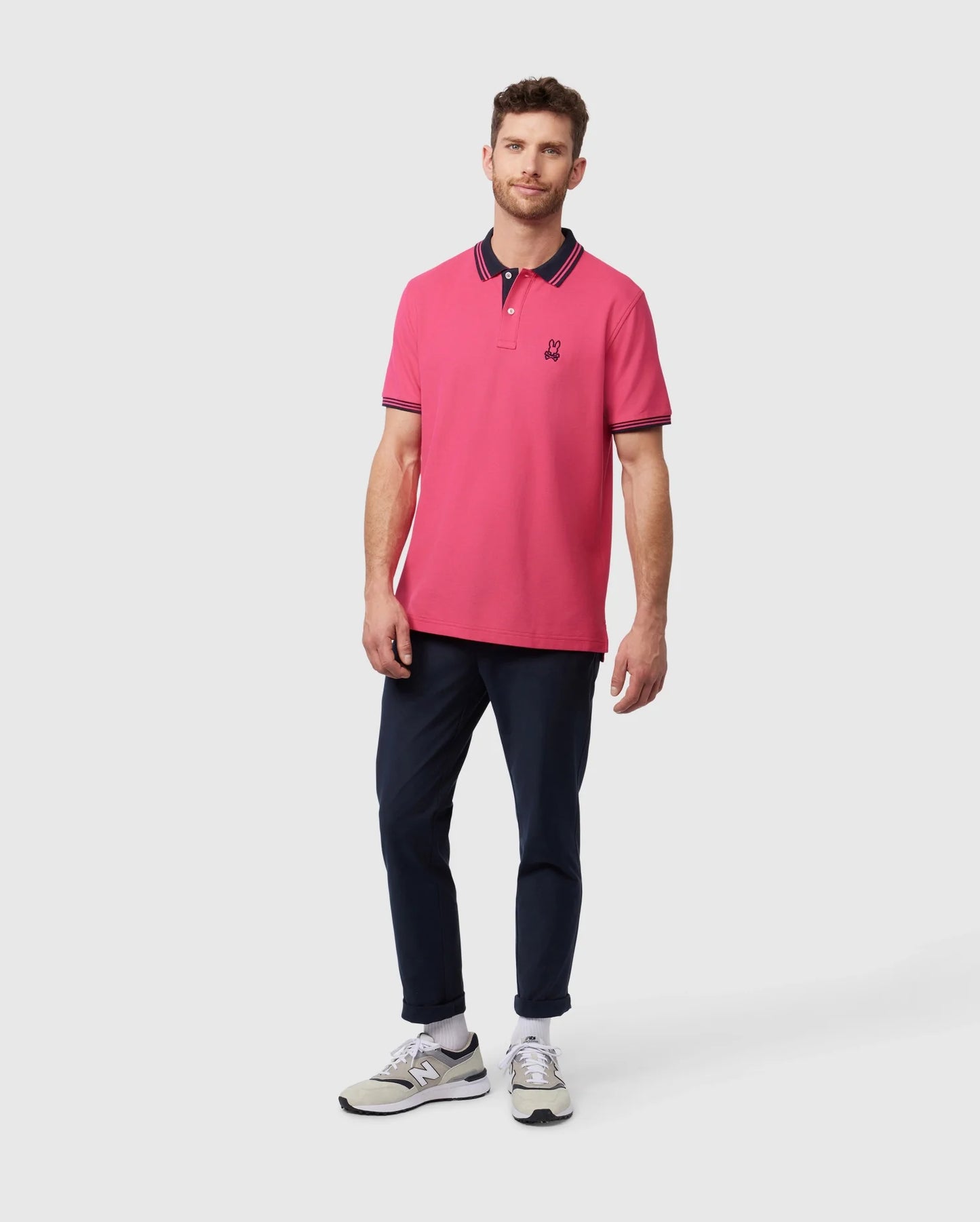 MENS BLACK SANTA MONICA PIQUE POLO | PSYCHO BUNNY