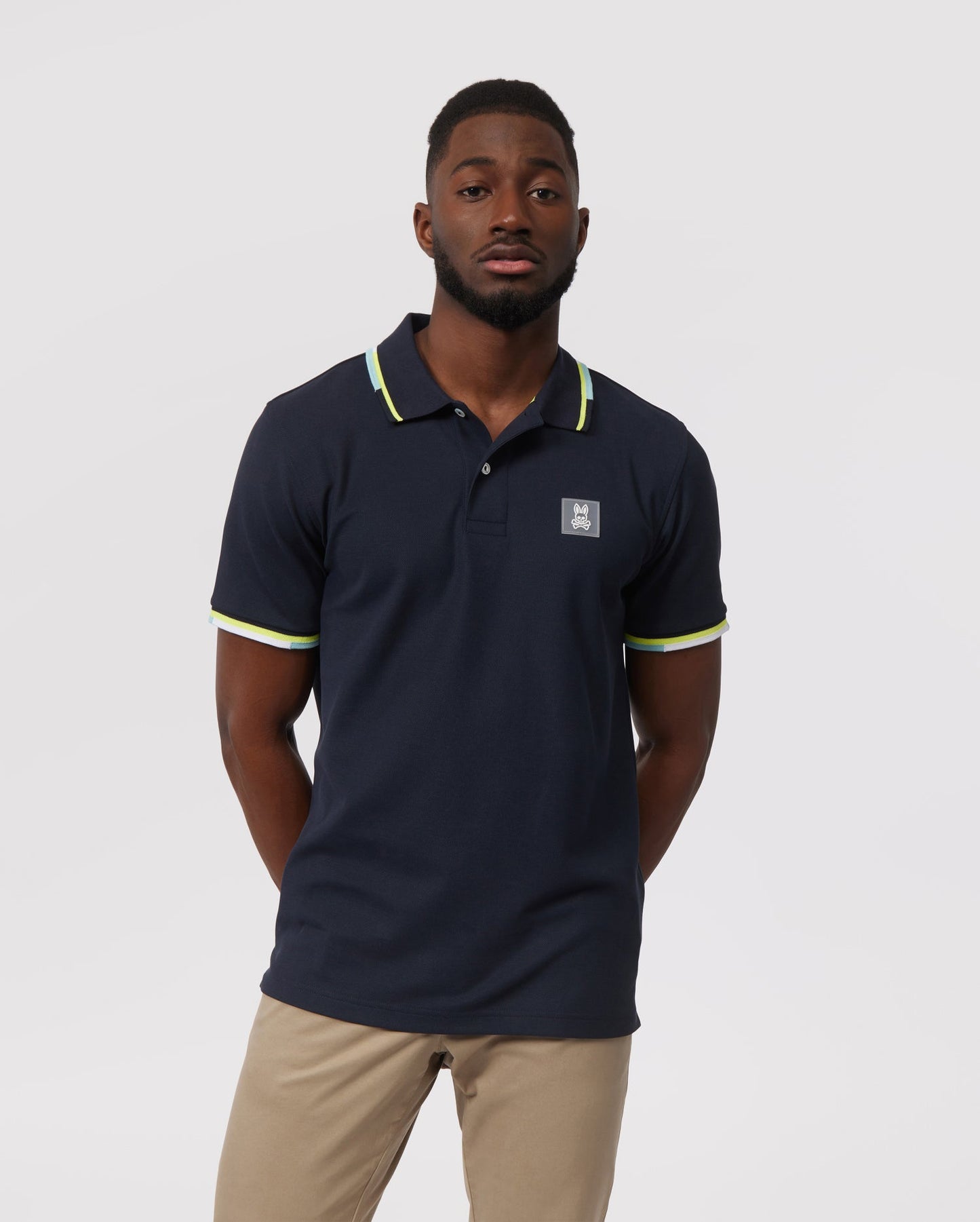 Buy FUAARK Men's Slim Fit Polo T-Shirt (Navy, Small) at