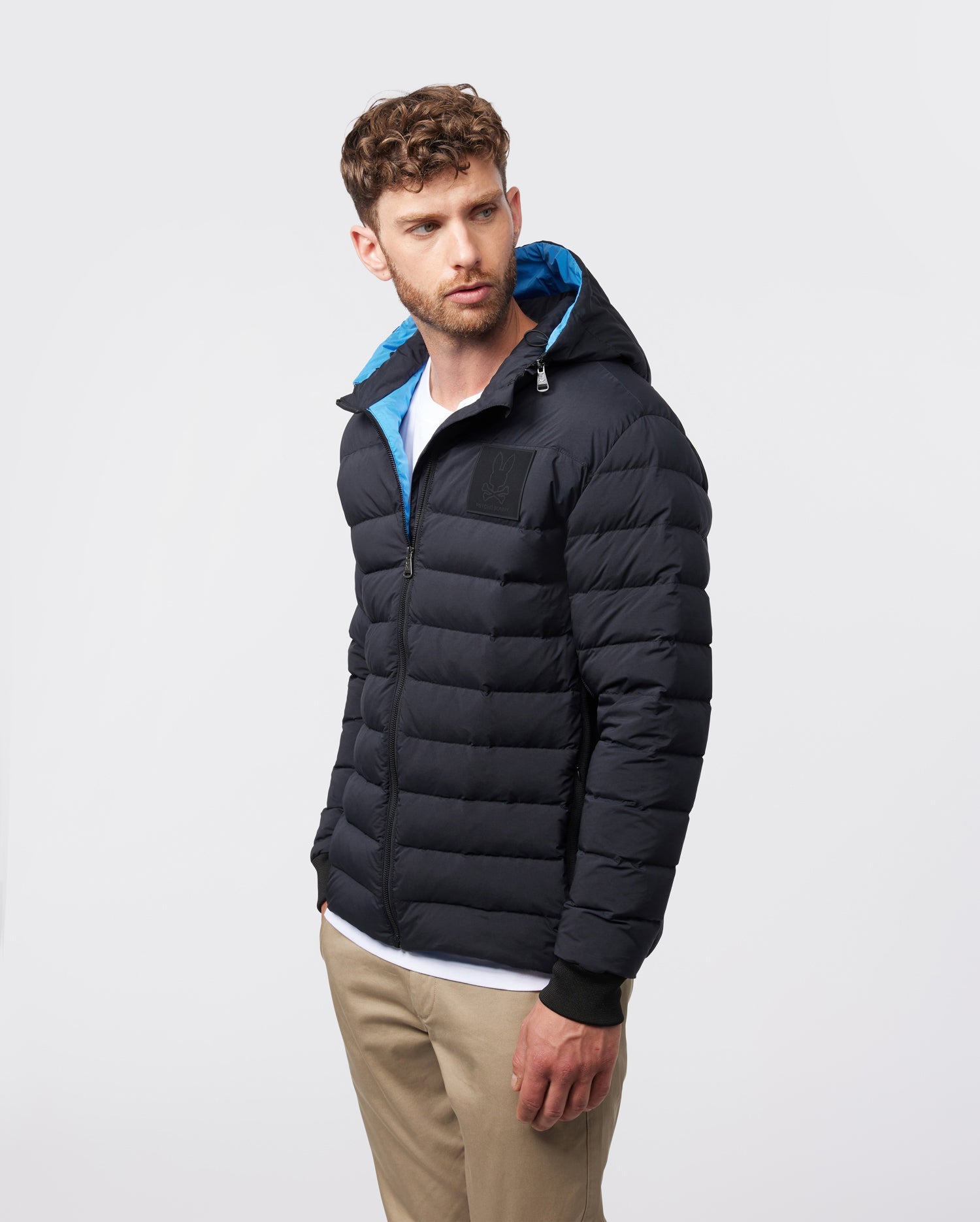 MENS BLACK EVANSTON PUFFER JACKET WITH REMOVABLE 