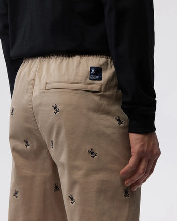 MENS CHAMERS EMBROIDERY KHAKI COTTON TWILL JOGGER