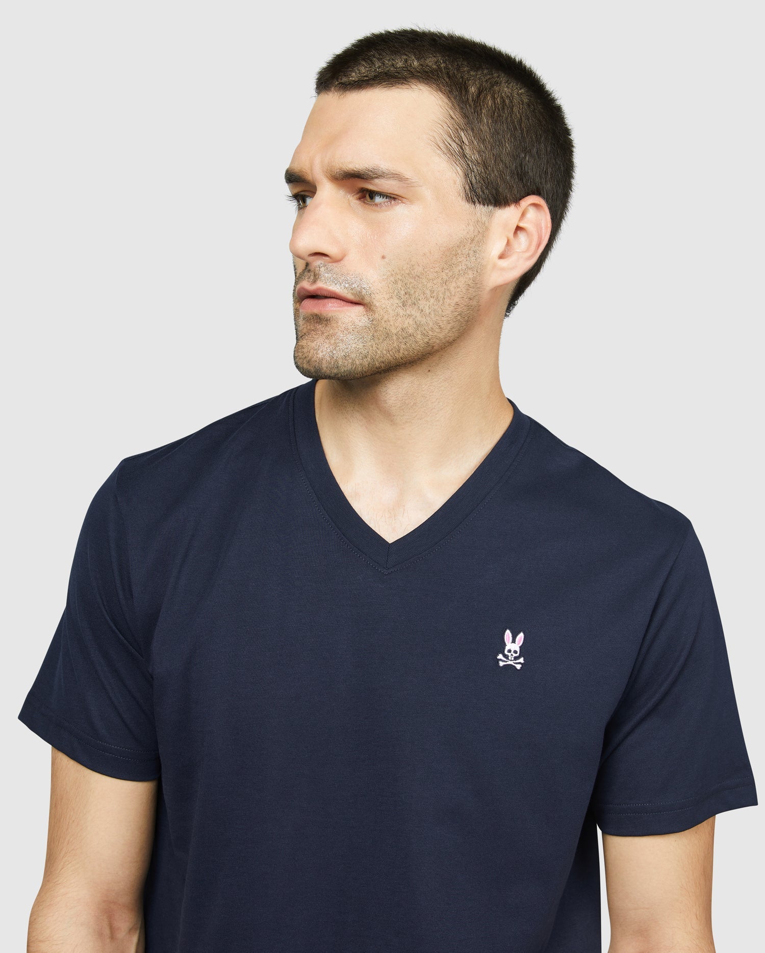 Navy blue polo shop v neck t shirt