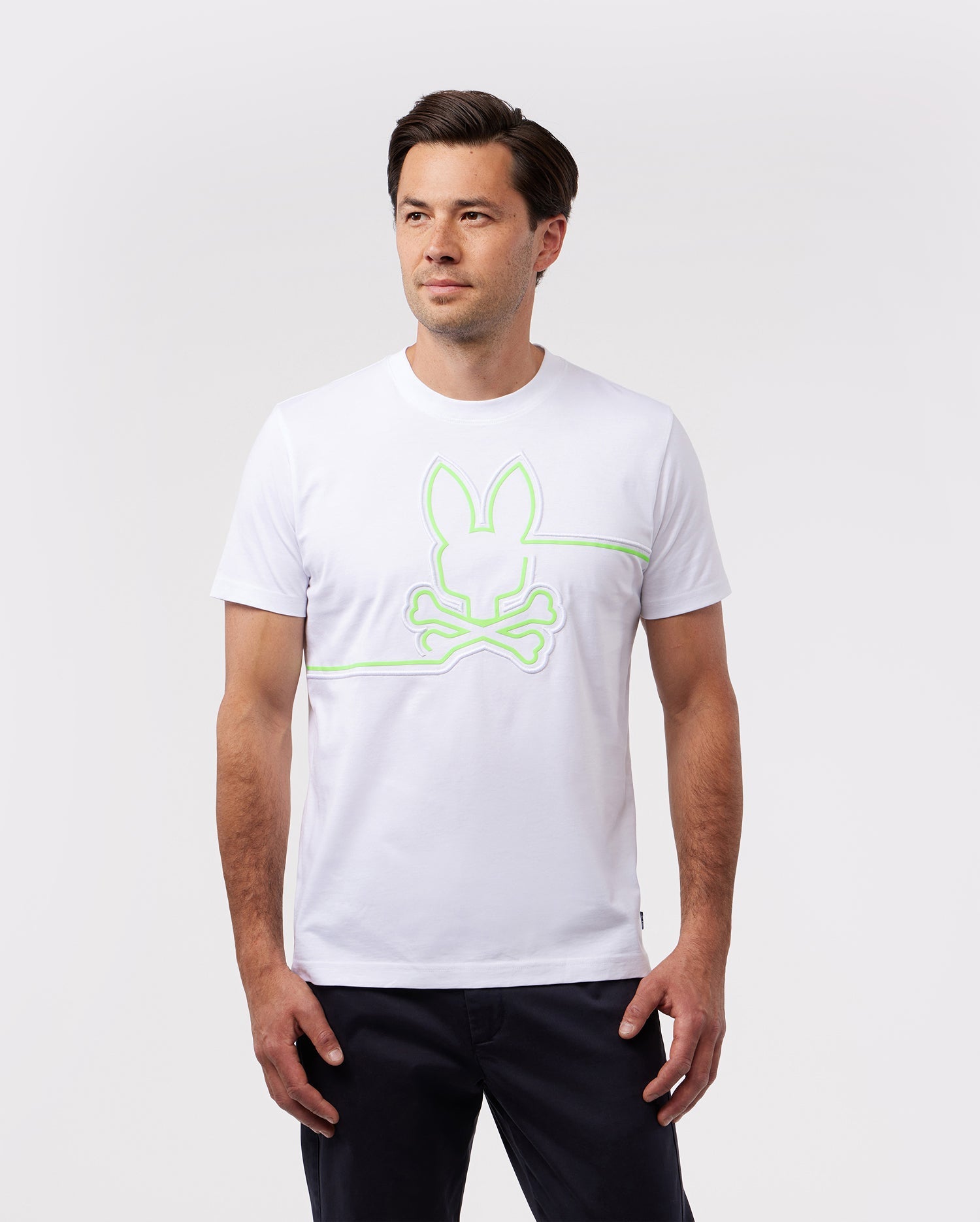 MENS WHITE CHESTER EMBROIDERED GRAPHIC TEE | PSYCHO BUNNY – Psycho