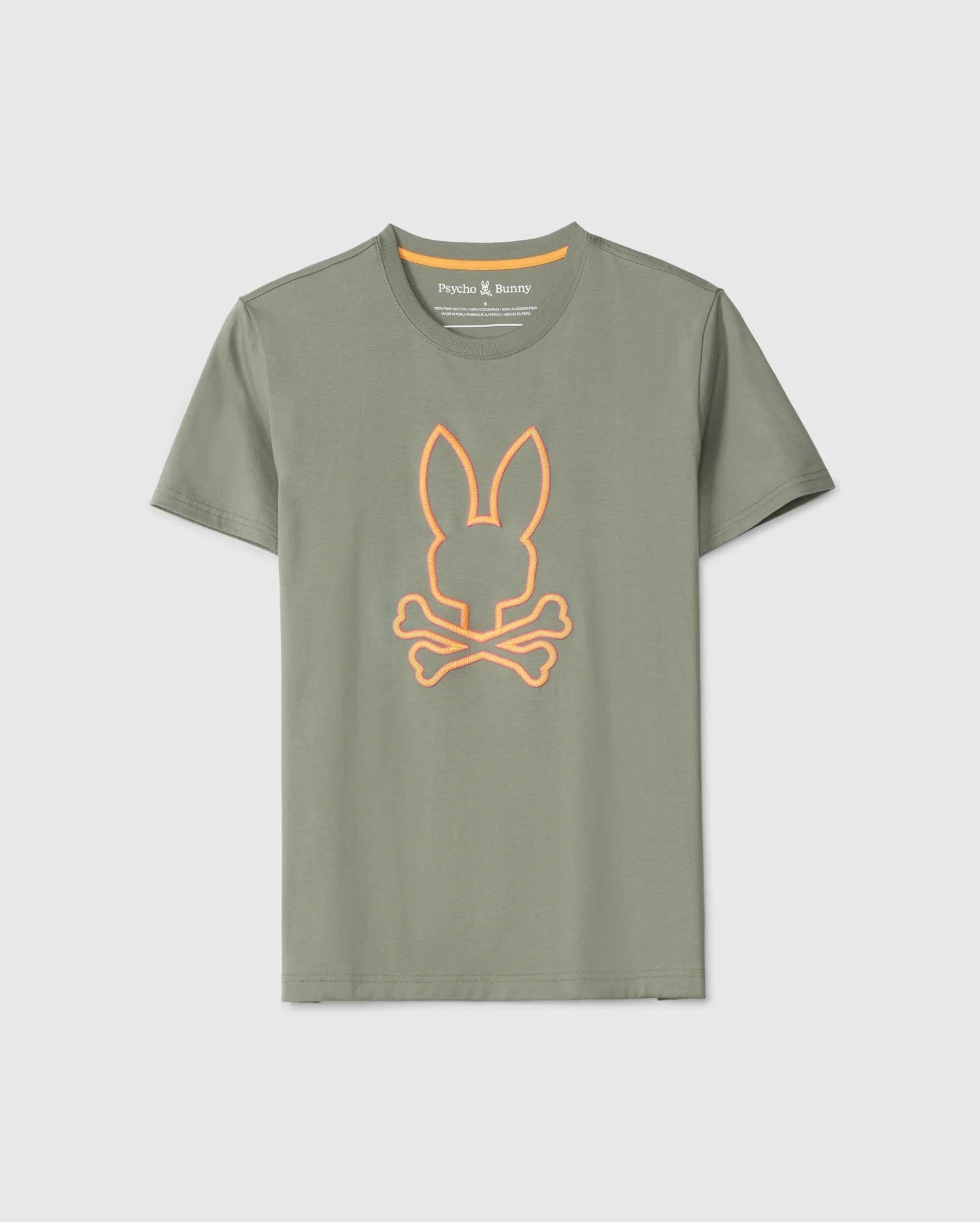 Psycho Bunny Men's Black Hudson Bunny Logo Graphic Crew-Neck T-Shirt Size 7